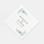 Blaue Hochzeit mit Blumen Serviette (Ecke)