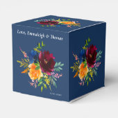 Blaue Hochzeit mit hellen Wasserfarben Geschenkschachtel (Rückseite)