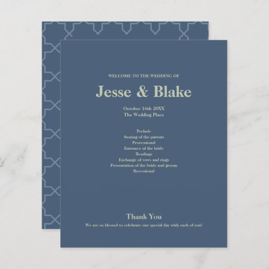 Blaue Hochzeit mit Latticework-Muster (Vorne/Hinten)