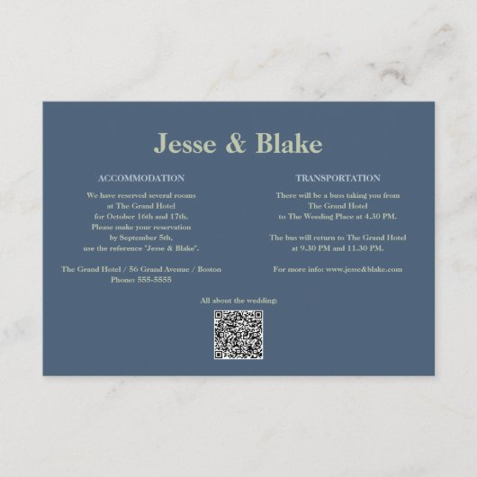 Blaue Hochzeit mit Latticework-Muster Begleitkarte (Vorderseite)