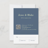 Blaue Hochzeit mit Latticework-Muster RSVP Karte (Vorderseite)