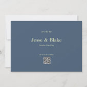 Blaue Hochzeit mit Latticework-Muster Save The Date (Vorderseite)