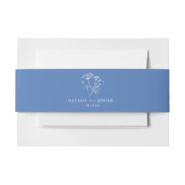 Blaue Hochzeit mit Wildblume Einladungsbanderole