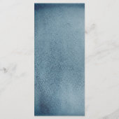 Blaue Hochzeit. Moderne Wasserfarbenflotte Menükarte (Rückseite)