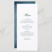 Blaue Hochzeit. Moderne Wasserfarbenflotte Menükarte (Vorne/Hinten)