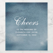 Blaue Hochzeit. Moderne Wasserfarbenflotte Weinetikett (Einzelnes Label)