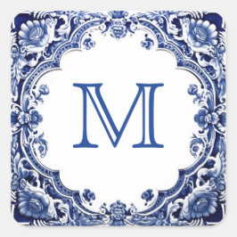 Blaue Hochzeit Quadratischer Aufkleber