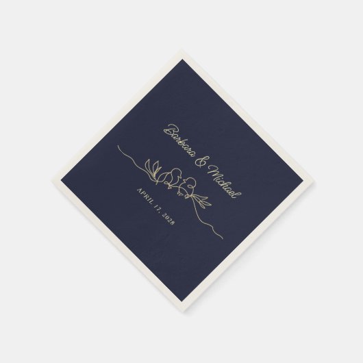 Blaue Hochzeit Serviette (Ecke)