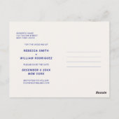 Blaue Hochzeit von Elfenbein, einfaches Foto, spei Postkarte (Rückseite)