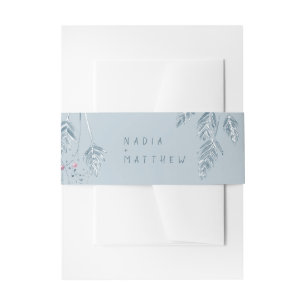 Blaue Hochzeit von Gras und Beeren Einladungsbanderole