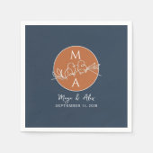 Blaue Hochzeit von Napkins mit Monogramm Serviette (Vorderseite)