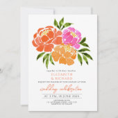 Blaue Hochzeit von Navy Burnt Orange Terracotta Einladung (Vorderseite)