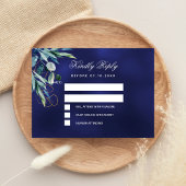 Blaue Hochzeit von Navy RSVP Mitteilungskarte