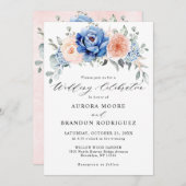Blaue Hochzeit von Navy Slate Dusty Blush Pink Flo Einladung