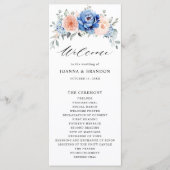Blaue Hochzeit von Navy Slate Dusty Blush Pink Flo Programm (Vorderseite)
