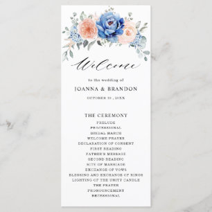 Blaue Hochzeit von Navy Slate Dusty Blush Pink Flo Programm