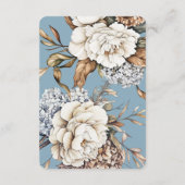 Blaue Hochzeit von Peony & Hydrangea Powder Begleitkarte (Rückseite)