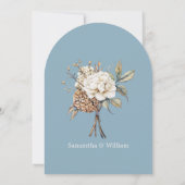 Blaue Hochzeit von Peony & Hydrangea Powder Einladung (Rückseite)