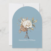 Blaue Hochzeit von Peony & Hydrangea Powder Einladung (Rückseite)