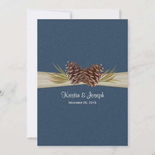 Blaue Hochzeit von Pines Einladung (Vorderseite)