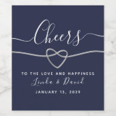 Blaue Hochzeit Weinetikett (Einzelnes Label)