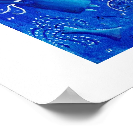 Blaue Hochzeit zeitgenössische Malerei Print Poster (Ecke)