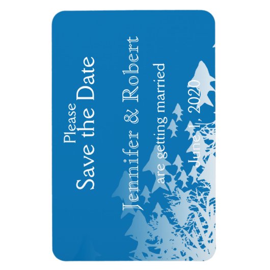 Blaue Hochzeiten von Fischen und Korallen speicher Magnet (Vertikal)