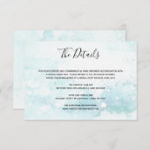 Blaue Hochzeitsdetails in Aquarellfarben einfügen Begleitkarte (Vorne/Hinten)