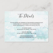 Blaue Hochzeitsdetails in Aquarellfarben einfügen Begleitkarte (Vorderseite)