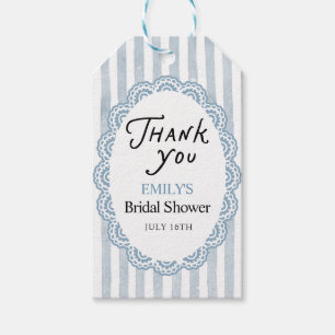 Blaue Hochzeitsdusche Danke  Geschenkanhänger