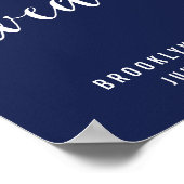 Blaue Hochzeitsempfehlung für Nautic Navy Print Poster (Ecke)