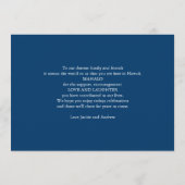 Blaue Hochzeitsempfehlung Programm (Rückseite)