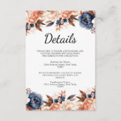 Blaue Hochzeitsfeier Begleitkarte (Vorderseite)