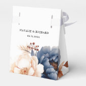 Blaue Hochzeitsfeier Geschenkschachtel (Rückseite)