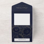 Blaue Hochzeitshülle für Sonnenblumen All In One Einladung (Außenbereich)