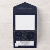 Blaue Hochzeitshülle für Sonnenblumen All In One Einladung (Außenbereich)