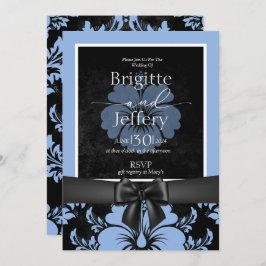 Blaue Hochzeitskalligraphie Einladung