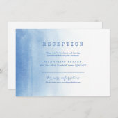 Blaue Hochzeitskarte für Empfänge Einladung (Vorne/Hinten)
