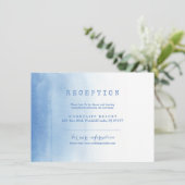 Blaue Hochzeitskarte für Empfänge Einladung (Stehend Vorderseite)
