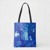 Blaue Hochzeitsmalerei zeitgenössische Kunst Tasche (Vorderseite)