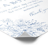 Blaue Hochzeitsnachricht in einer Flasche Poster (Ecke)