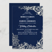 Blaue Hochzeitsnacht am Strand Einladung (Vorne/Hinten)