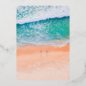 Blaue Hochzeitsnacht am Strand Einladung (Rückseite)