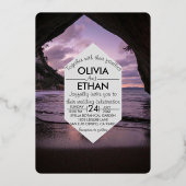 Blaue Hochzeitsnacht am Strand Einladung (Vorderseite)