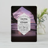 Blaue Hochzeitsnacht am Strand Einladung (Stehend vorne)