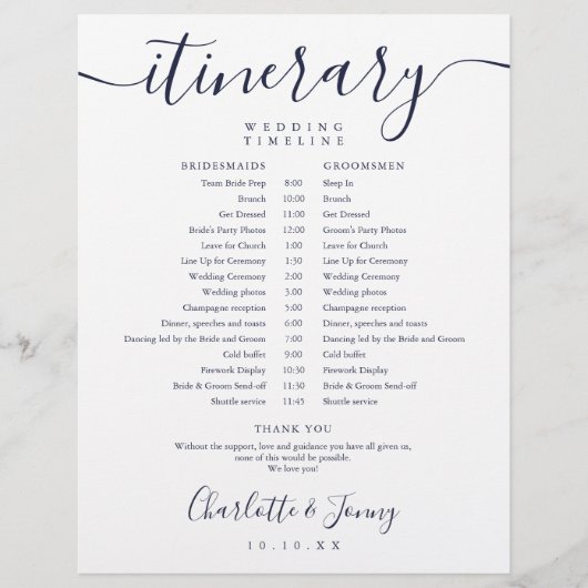 Blaue Hochzeitsplanung der Marine (Vorderseite)