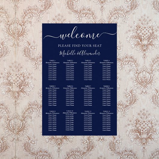 Blaue Hochzeitstabelle Poster