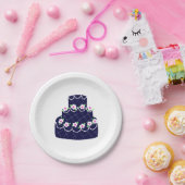 Blaue Hochzeitstorte Pappteller (Party)