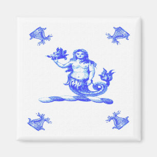 Blaue holländische Meerjungfrau Alt Magnet
