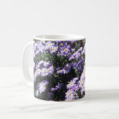 Blaue Holz-Astern Kaffeetasse (Vorderseite Links)
